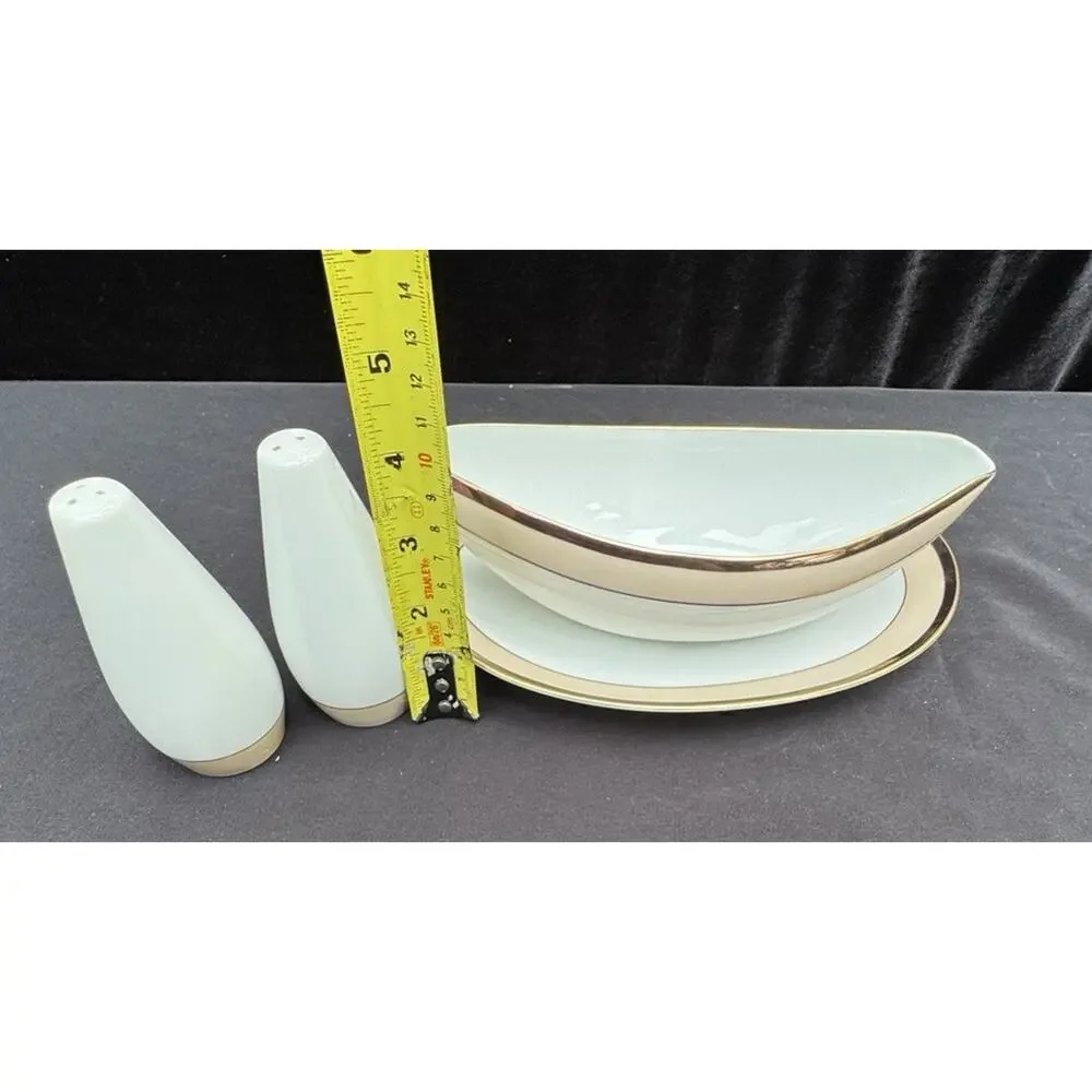 Vintage 1960’s Sango Trousseau China Gravy Boat & Salt Pepper Shakers EUC -A84